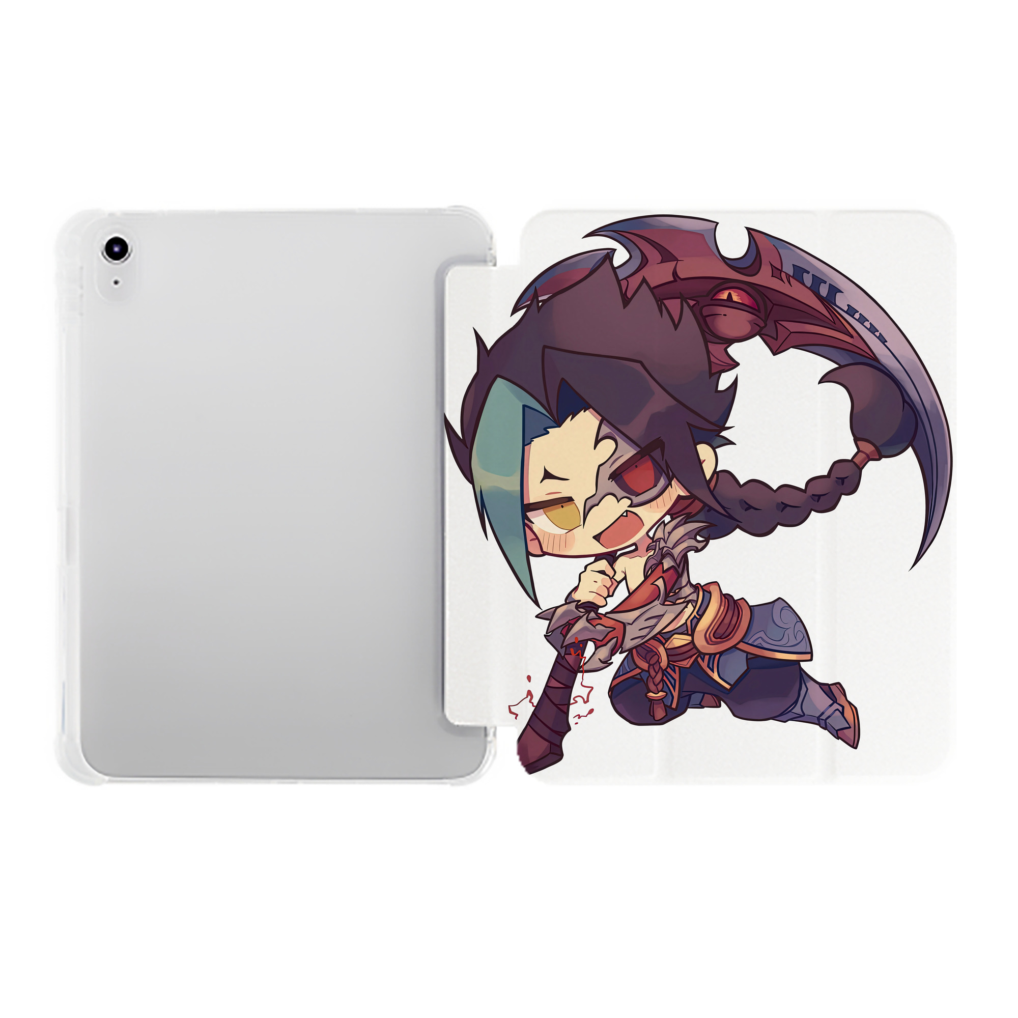（画像用） リーグ・オブ・レジェンド League of Legends LOL IPad ケース ペン収納付き 三つ折りスタンド PUレザー×シリコン 対応機種9.5/10.5/10.9インチ